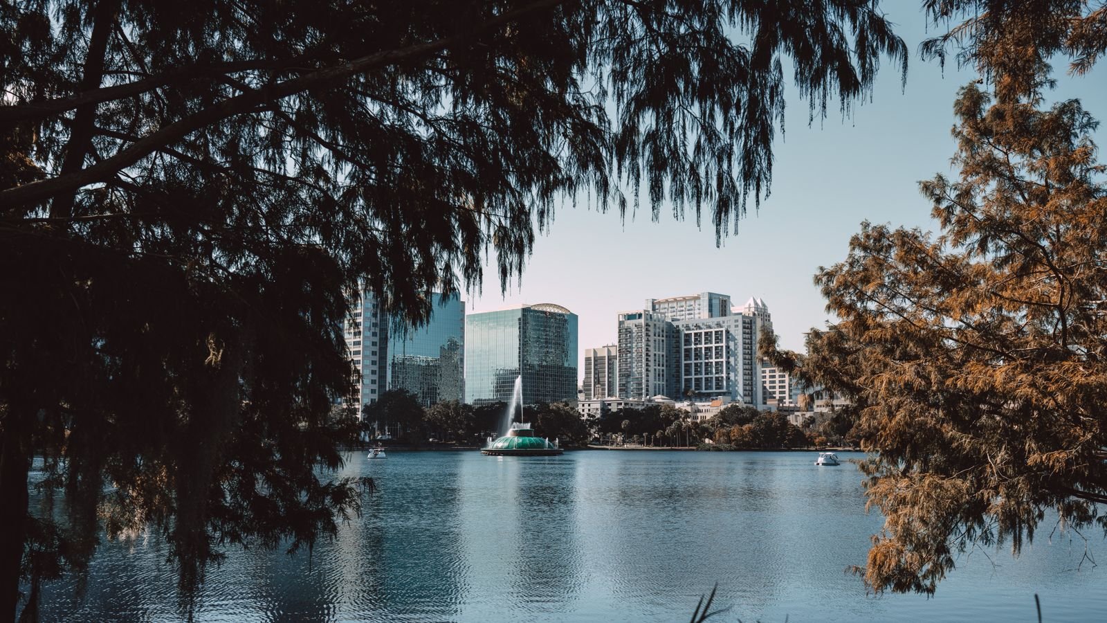 Orlando Florida skyline view from Lake Eola representing the local detailing market